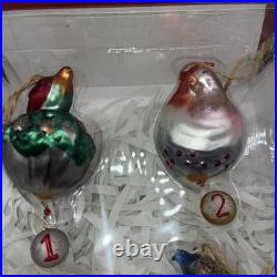 Pottery Barn 12 Days Of Christmas Mercury Ornament Set READ