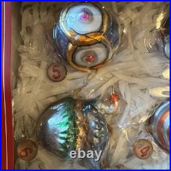 Pottery Barn 12 Days of Christmas Glass Ornaments Complete Set Pottery Barn 12 Days of Christmas Glass Ornaments Complete Set