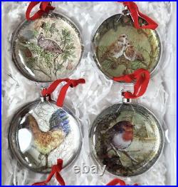 Pottery Barn 12 Days of Christmas Glass Ornaments Complete Set New In Box