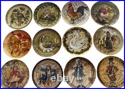 Pottery Barn 12 Days of Christmas Holiday Dessert Plates withbox (Set of 12)
