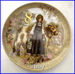 Pottery Barn 12 Days of Christmas Holiday Dessert Plates withbox (Set of 12)