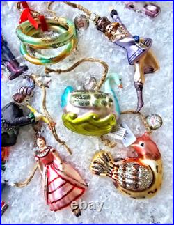 Pottery Barn 12 Days of Christmas Mercury Ornaments BRAND NEW