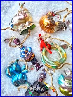 Pottery Barn 12 Days of Christmas Mercury Ornaments BRAND NEW