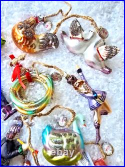 Pottery Barn 12 Days of Christmas Mercury Ornaments BRAND NEW