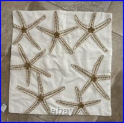 Pottery Barn 3P CAICOS EMBROIDERED STARFISH PILLOW COVERS & CHRISTMAS STOCKING