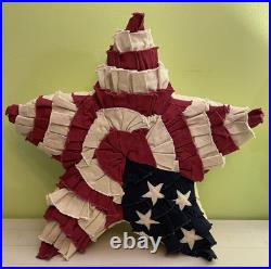 Pottery Barn Americana Ruffled Star 20 Pillow Patriotic Stars Stripes