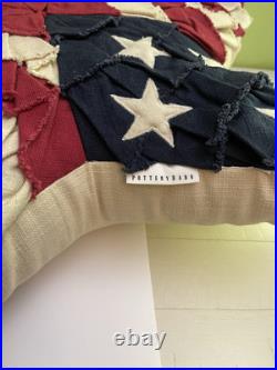 Pottery Barn Americana Ruffled Star 20 Pillow Patriotic Stars Stripes