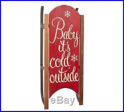 Pottery Barn Baby It's Cold Outside Sled Wall Art Holiday NWT Large SOLD OUT