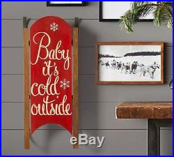 Pottery Barn Baby It’s Cold Outside wall art sled, NIB