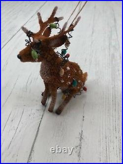 Pottery Barn Bottlebrush Reindeer Ornament Set/6