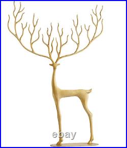 Pottery Barn Brass Sculpted Merry Reindeer, Large 25, Brand New