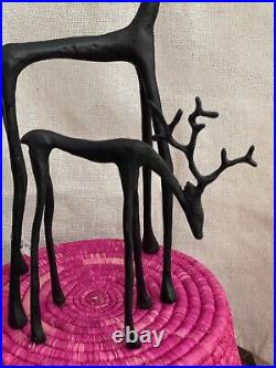 Pottery Barn Bronzed Sculpted Reindeer Size M & S NWT