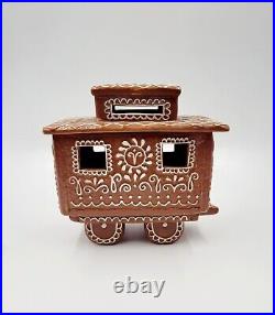 Pottery Barn Ceramic Gingerbread Train Christmas NEW