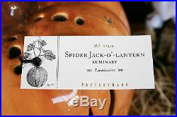 Pottery Barn Ceramic Spider Pumpkin Luminary Nib Get A Leg Up On Creepy Fun