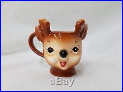 Pottery Barn Cheeky Reindeer Christmas Mug set of 6