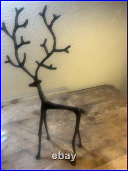 Pottery Barn Christmas Bronze Sculpted Reindeer LARGE & MEDIUM Hard to Find Pottery Barn Christmas Bronze Sculpted Reindeer LARGE & MEDIUM Hard to Find