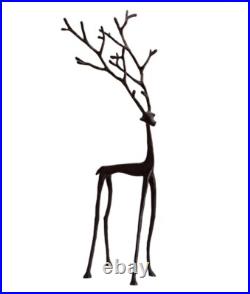 Pottery Barn Christmas Bronze Sculpted Reindeer LARGE & MEDIUM Hard to Find Pottery Barn Christmas Bronze Sculpted Reindeer LARGE & MEDIUM Hard to Find