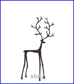 Pottery Barn Christmas Bronze Sculpted Reindeer LARGE & MEDIUM Hard to Find Pottery Barn Christmas Bronze Sculpted Reindeer LARGE & MEDIUM Hard to Find