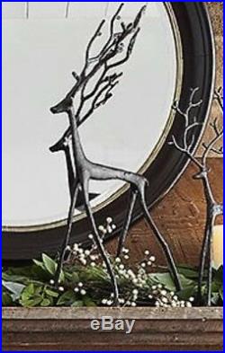 Pottery Barn Christmas LARGE 28 SCULPTED REINDEER OBJECT ANTIQUE BRONZE Deer