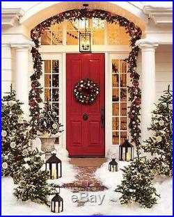 Pottery Barn Christmas Outdoor Indoor Pine Garland 60 Red Silver NEW