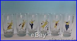 Pottery Barn Christmas Reindeer Glass Tumblers Set of 6