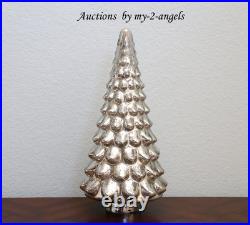Pottery Barn Christmas Vintage MEDIUM LIT MERCURY GLASS TREE CLOCHE 18 Silver