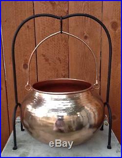 Pottery Barn Copper Cauldron With Stand Candy Punch Halloween Party New in Box