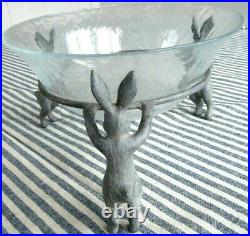 Pottery Barn ESSEX ZINC BUNNY SERVING BOWL NIB Easter Rabbits