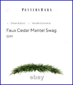 Pottery Barn Faux Cedar Mantel Swag Green Soft Plastic 2 Garlands 8 Ft Each