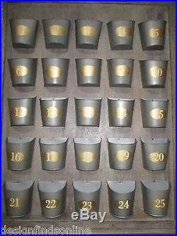 Pottery Barn Gilt Galvanized Bucket Advent Calendarnew In Box