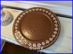Pottery Barn Gingerbread Stoneware Christmas Charger Plates (4) NWOT OB