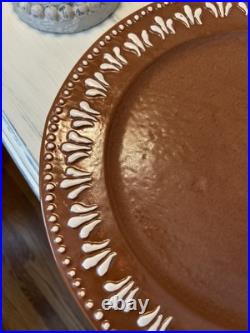 Pottery Barn Gingerbread Stoneware Christmas Charger Plates (4) NWOT OB
