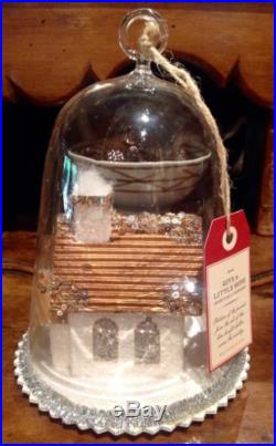 Pottery Barn Glass Christmas Xmas Globe Ornament Illuminated Lighted