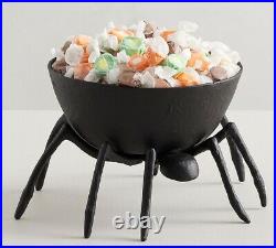 Pottery Barn Halloween Black Metal Spider Tarantula Candy Bowl Trick or Treat