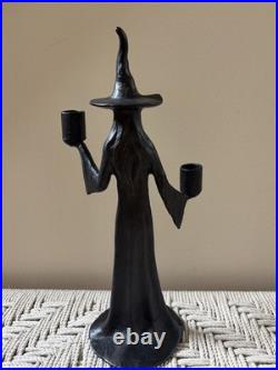 Pottery Barn Halloween Double Witch Candle Holder Black Bronze Authentic PB NEW Pottery Barn Halloween Double Witch Candle Holder Black Bronze Authentic PB NEW