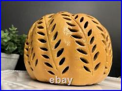 Pottery Barn Halloween Filigree Fall Harvest Ceramic Pumpkin Luminary