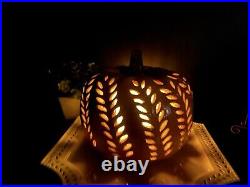 Pottery Barn Halloween Filigree Fall Harvest Ceramic Pumpkin Luminary