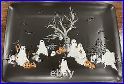 Pottery Barn Halloween Platter Scary Squad Rectangular Stoneware NEW