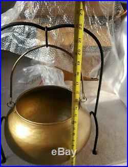 Pottery Barn Halloween holiday Metal Witch Cauldron Large stand NEW skeleton boo