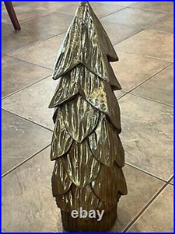Pottery Barn Handcrafted Gilded Wood Tree large Christmas 23 New wo box