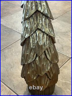 Pottery Barn Handcrafted Gilded Wood Tree large Christmas 23 New wo box