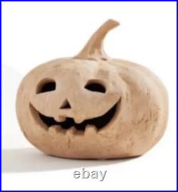Pottery Barn Handmade Terracotta Jack O' Lantern MEDIUM Luminary Pumpkin New NWT