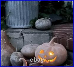 Pottery Barn Handmade Terracotta Jack O' Lantern MEDIUM Luminary Pumpkin New NWT