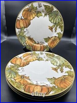 Pottery Barn Heritage Pumpkin Plates Set of 4