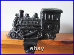 Pottery Barn Holiday 4 Pc Train Stocking Holders Bronze Finish in Orig Boxes Pottery Barn Holiday 4 Pc Train Stocking Holders Bronze Finish in Orig Boxes