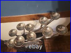 Pottery Barn Holiday Large Silver Plate Reindeer Candelabra 10 Points 20 Tall