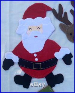 Pottery Barn Kids Holiday Placemats 4 Set Christmas Santa Elf Snowman Reindeer