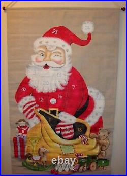 Pottery Barn Kids Painted Santa Claus Advent Calendar Christmas Countdown