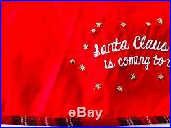 Pottery Barn Kids Red Plaid Holiday Tablecloth Napkins Christmas Santa Decor New