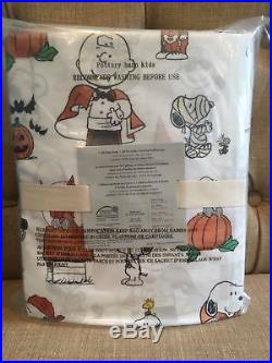 Pottery Barn Kids Snoopy Sheet Set Full Happiness Is Halloween Pillow Friends